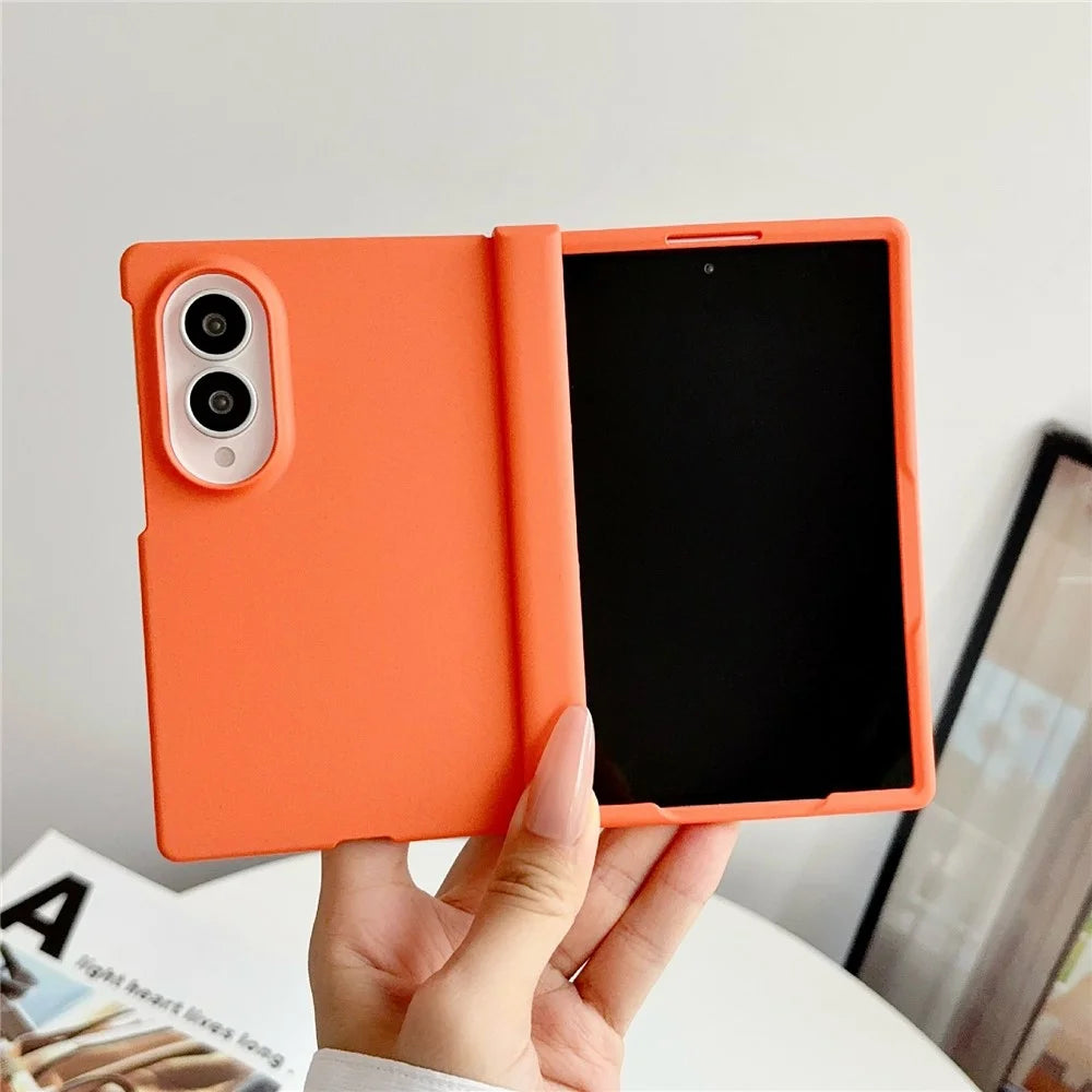For Samsung Galaxy Z Fold8 Case Skin Feel PC Phone Cover with Hinge Protection - Orange - 1