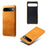 For Google Pixel 11 Pro XL Case Calf Texture PU Leather Hard PC Protective Phone Cover - Orange - 2