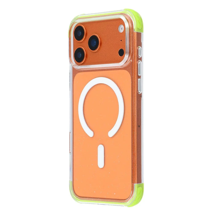 X-LEVEL for iPhone 18 Pro Max / 17 Pro Max Magnetic Case Glitter Crystal Clear PC Shockproof Phone Cover - Green - 1