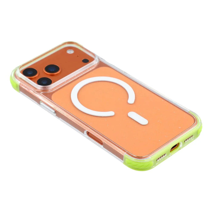 X-LEVEL for iPhone 18 Pro / 17 Pro Magnetic Case Glitter Crystal Clear PC Shockproof Phone Cover - Green - 5