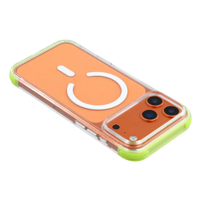 X-LEVEL for iPhone 18 Pro / 17 Pro Magnetic Case Glitter Crystal Clear PC Shockproof Phone Cover - Green - 6