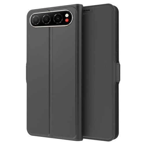 For ZTE nubia Air Pro 5G Case Shockproof TPU Inner Shell Leather Phone Cover Card Slot - Black - 1