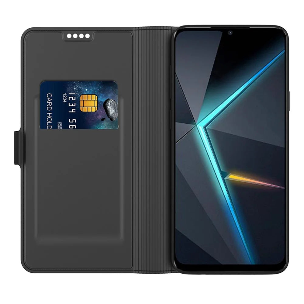 For ZTE nubia Air Pro 5G Case Shockproof TPU Inner Shell Leather Phone Cover Card Slot - Black - 2