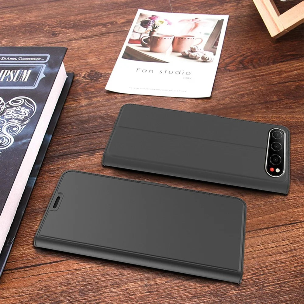 For ZTE nubia Air Pro 5G Case Shockproof TPU Inner Shell Leather Phone Cover Card Slot - Black - 7
