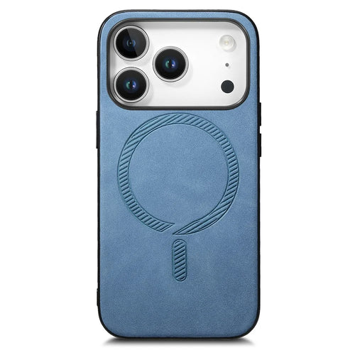 For iPhone 18 Pro / 17 Pro Magnetic Case Skin-touch Leather Back Phone Cover - Blue - 1