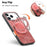 For iPhone 18 Pro Max / 17 Pro Max Stress Relief Retro Leather Back Cover Phone Case with Rotating Kickstand - Pink - 7