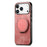 For iPhone 18 Pro / 17 Pro Stress Relief Retro Leather Back Cover Phone Case with Rotating Kickstand - Pink - 3