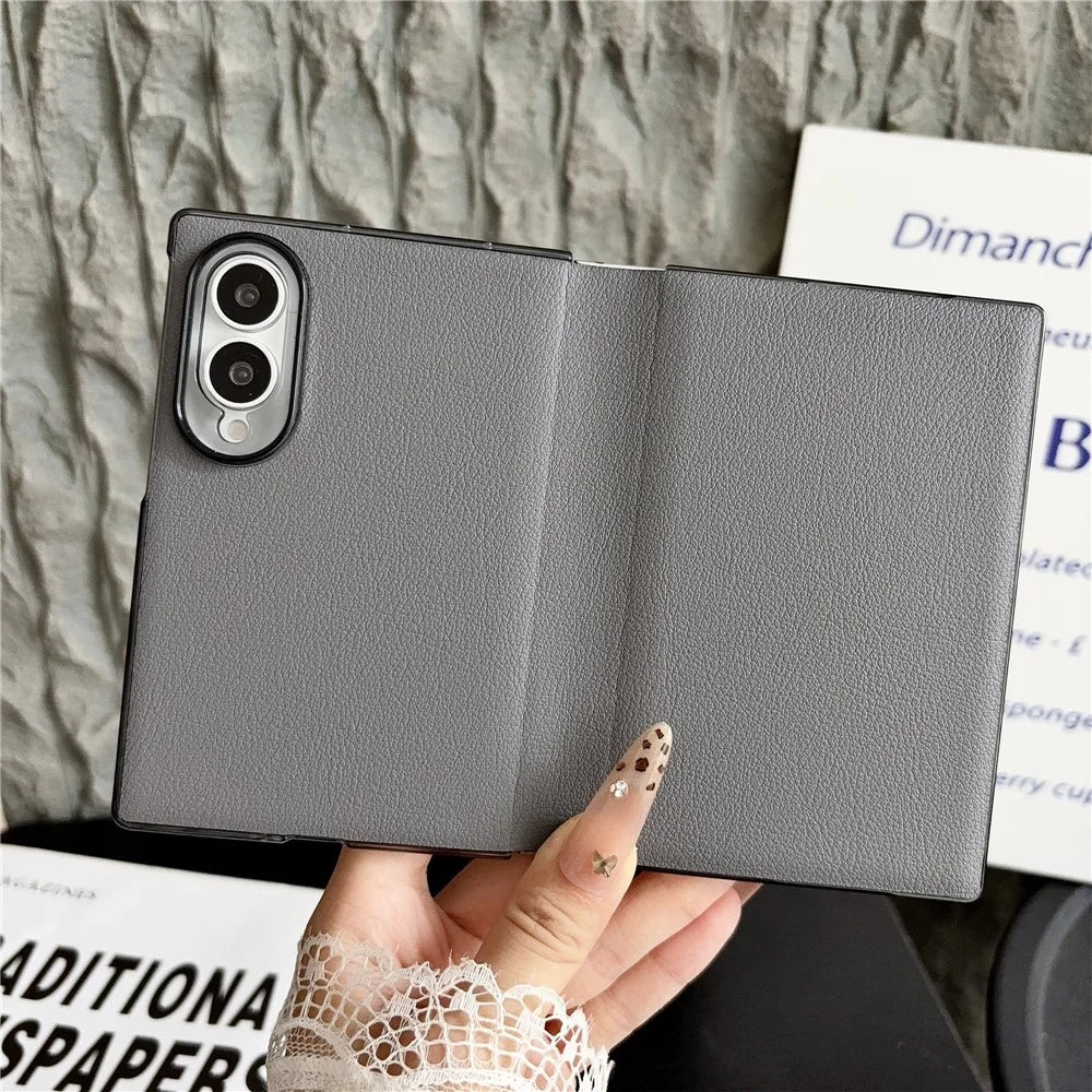For Samsung Galaxy Z Fold8 Case Simple Design Shockproof PU + PC Phone Back Cover - Grey - 2