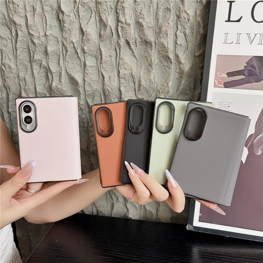 For Samsung Galaxy Z Fold8 Case Simple Design Shockproof PU + PC Phone Back Cover - Grey - 5