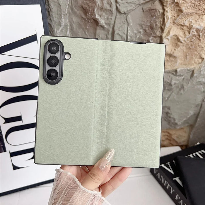 For Samsung Galaxy Z Fold8 Ultra Case Simple Design Shockproof PU + PC Phone Back Cover - Green - 2