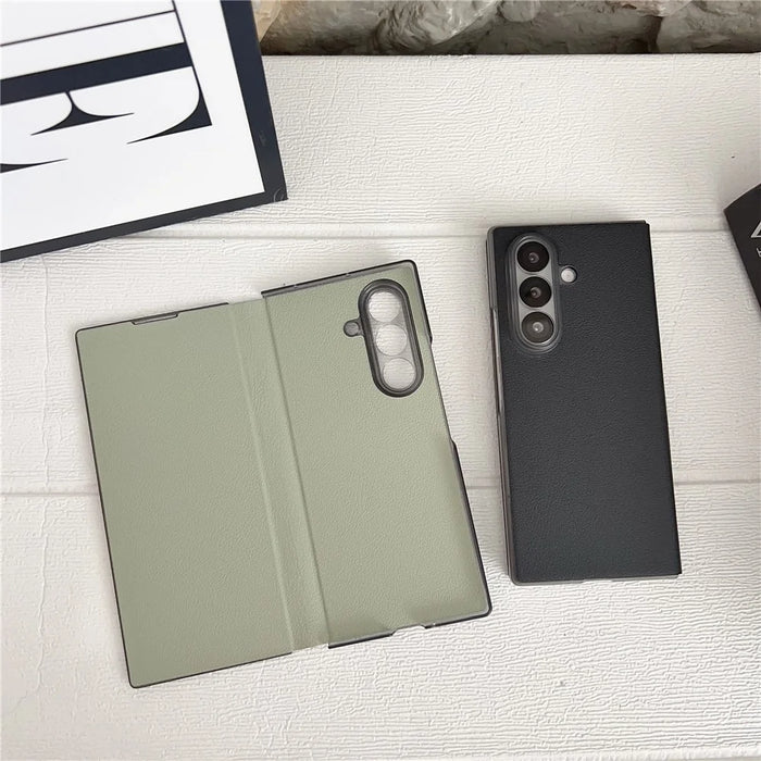 For Samsung Galaxy Z Fold8 Ultra Case Simple Design Shockproof PU + PC Phone Back Cover - Green - 3