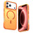 For iPhone 18 Pro Max / 17 Pro Max Magnetic Case Color Blocking PC + TPU Anti-Fingerprint Phone Cover - Orange - 1
