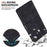 For iPhone 18 Pro  /  17 Pro Wallet Case Imprinted Ethnic Pattern Leather Phone Cover with Wrist Strap - Black - 5