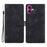 For iPhone 17 Wallet Case Imprinted Ethnic Pattern Leather Phone Cover with Wrist Strap - Black - 1