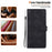 For iPhone 17 Wallet Case Imprinted Ethnic Pattern Leather Phone Cover with Wrist Strap - Black - 6