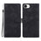 For iPhone 17e  /  16e Wallet Case Imprinted Ethnic Pattern Leather Phone Cover with Wrist Strap - Black - 1