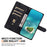 For iPhone 17e  /  16e Wallet Case Imprinted Ethnic Pattern Leather Phone Cover with Wrist Strap - Black - 3