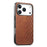 For iPhone 18 Pro Max / 17 Pro Max Magnetic Phone Case with Grid Pattern Protective PU Leather + PC Cover - Brown - 1