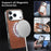 For iPhone 18 Pro Max / 17 Pro Max Magnetic Phone Case with Grid Pattern Protective PU Leather + PC Cover - Brown - 6