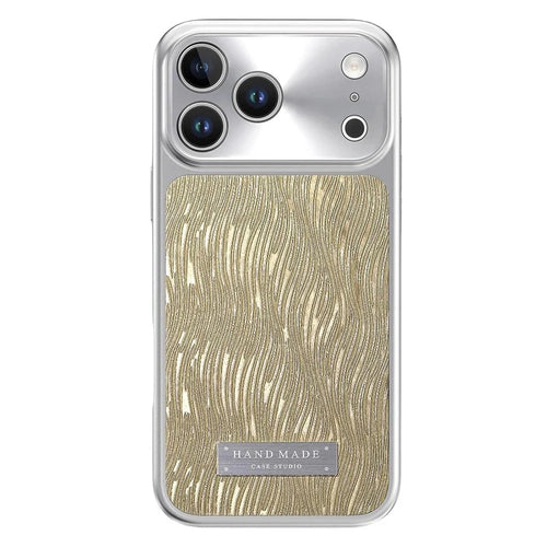 For iPhone 18 Pro Max / 17 Pro Max Magnetic Case Flowing Water Ripple TPU+PC Shockproof Phone Cover Compatible With Magsafe - Gold - 1