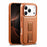 CASENEO For iPhone 18 Pro / 17 Pro Magnetic Case Wristband PU Leather + PC Shockproof Phone Cover - Brown - 1