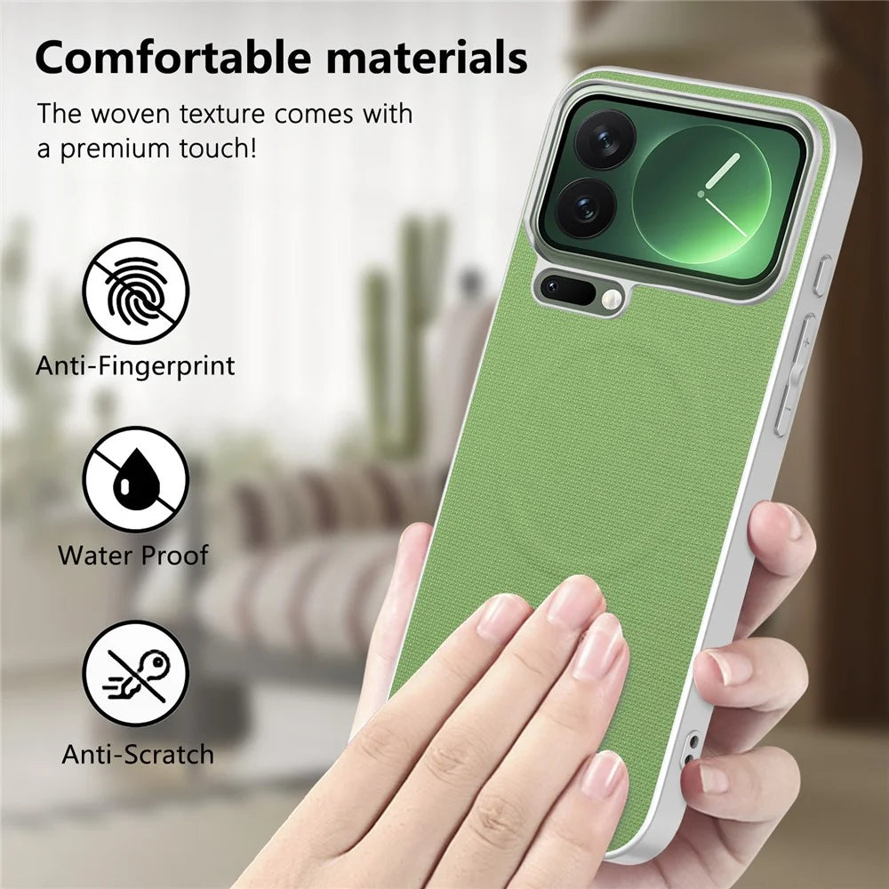 For iPhone 18 Pro Max / 17 Pro Max Magnetic Case Fine Grid Texture Leather + PC + TPU Phone Cover - Green - 7