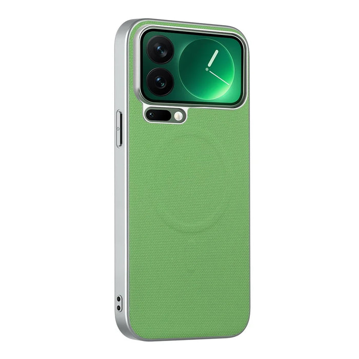 For iPhone 18 Pro / 17 Pro Magnetic Case Fine Grid Texture Leather + PC + TPU Phone Cover - Green - 1