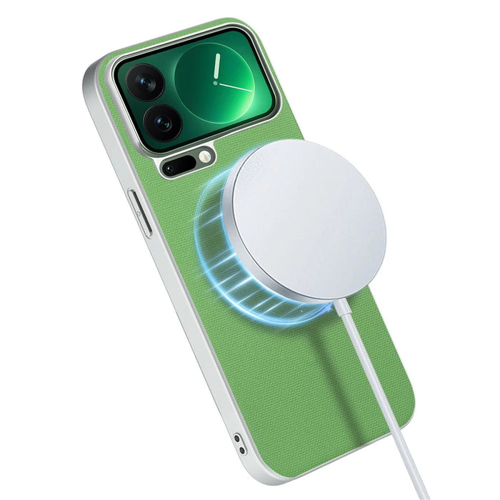 For iPhone 18 Pro / 17 Pro Magnetic Case Fine Grid Texture Leather + PC + TPU Phone Cover - Green - 2