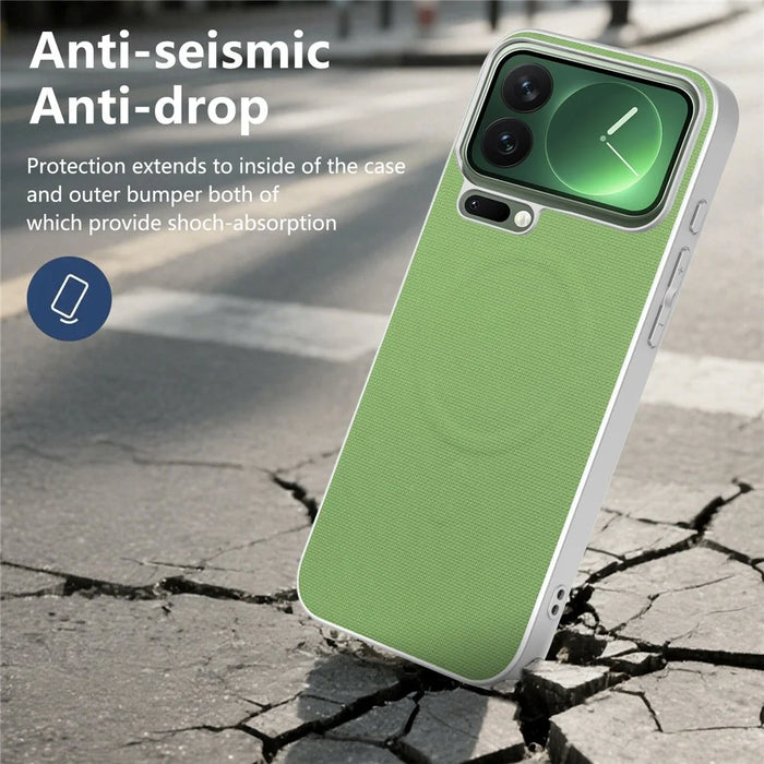 For iPhone 18 Pro / 17 Pro Magnetic Case Fine Grid Texture Leather + PC + TPU Phone Cover - Green - 4