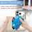 For iPhone 18 Pro / 17 Pro Case RFID Blocking Carbon Fiber Leather Phone Back Cover with Card Holder - Blue - 6