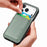 For iPhone 18 Pro Max / 17 Pro Max Magnetic Case Detachable Card Holder Phone Back Cover - Green - 3