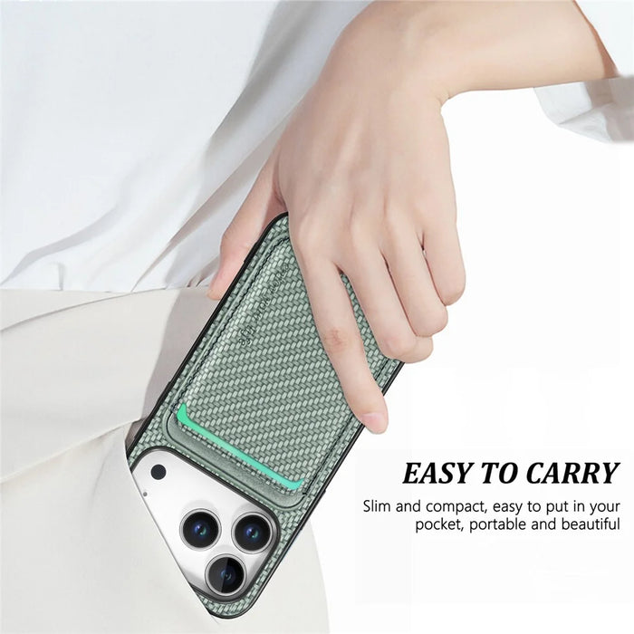 For iPhone 18 Pro Max / 17 Pro Max Magnetic Case Detachable Card Holder Phone Back Cover - Green - 6