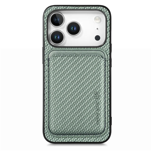 For iPhone 18 Pro / 17 Pro Magnetic Case Detachable Card Holder Phone Back Cover - Green - 1