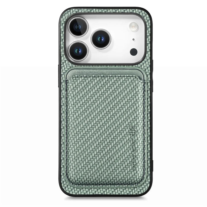 For iPhone 18 Pro / 17 Pro Magnetic Case Detachable Card Holder Phone Back Cover - Green - 1