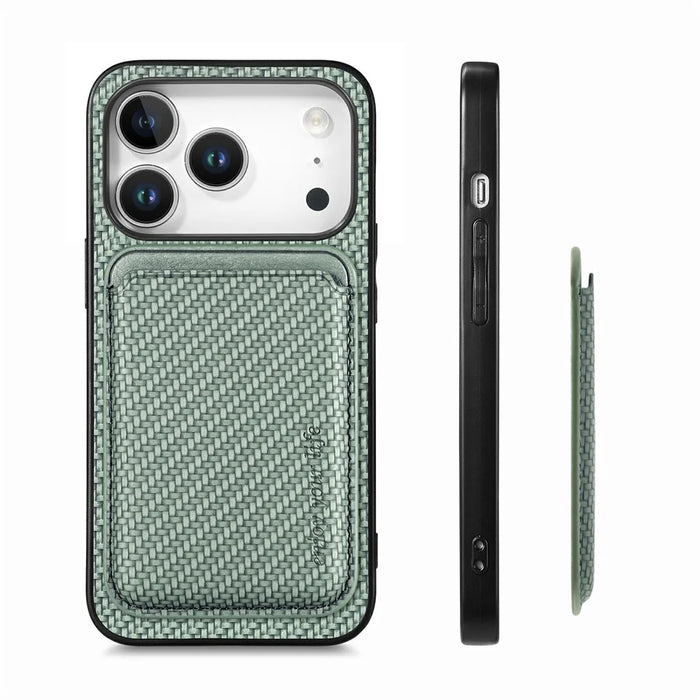 For iPhone 18 Pro / 17 Pro Magnetic Case Detachable Card Holder Phone Back Cover - Green - 3