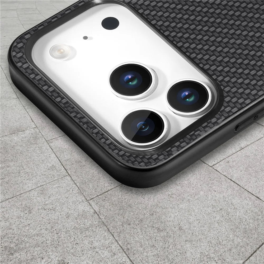 For iPhone 18 Pro Max / 17 Pro Max Case Carbon Fiber Texture PU Leather + PC + TPU Phone Cover - Black - 7