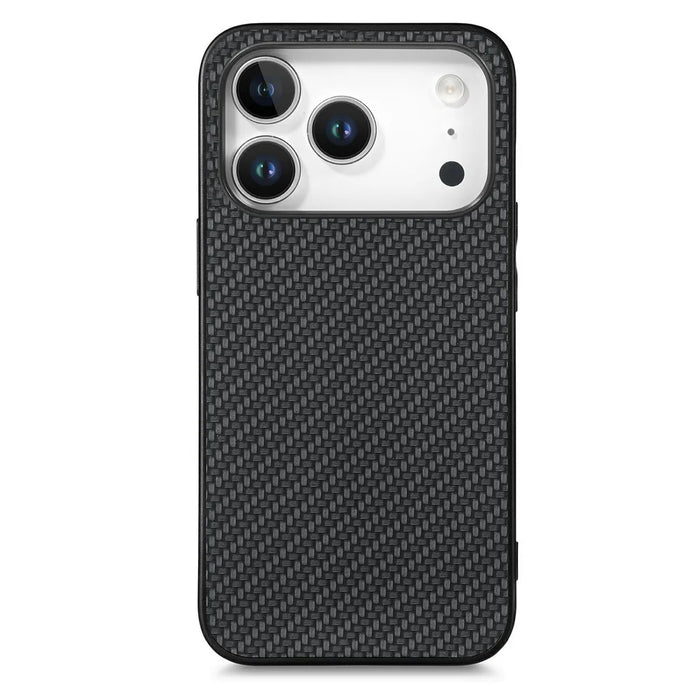 For iPhone 18 Pro / 17 Pro Case Carbon Fiber Texture PU Leather + PC + TPU Phone Cover - Black - 2