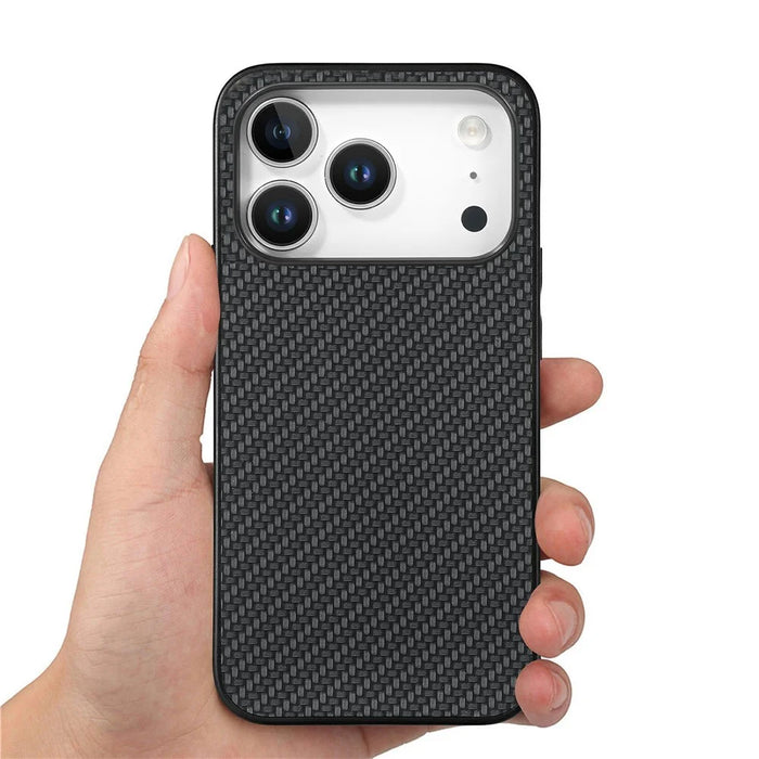 For iPhone 18 Pro / 17 Pro Case Carbon Fiber Texture PU Leather + PC + TPU Phone Cover - Black - 3