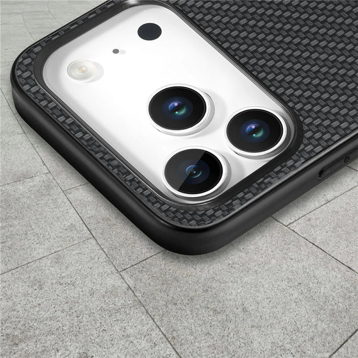 For iPhone 18 Pro / 17 Pro Case Carbon Fiber Texture PU Leather + PC + TPU Phone Cover - Black - 7