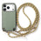 For iPhone 18 Pro / 17 Pro Case Carbon Fiber Texture Hybrid Phone Back Cover with Adjustable Strap - Green - 2