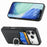 For iPhone 18 Pro / 17 Pro Case PU Leather Coated PC+TPU Phone Cover with Ring Holder Card Slots - Black - 2