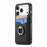 For iPhone 18 Pro / 17 Pro Case PU Leather Coated PC+TPU Phone Cover with Ring Holder Card Slots - Black - 3