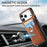 For iPhone 18 Pro / 17 Pro Case PU Leather Coated PC+TPU Phone Cover with Ring Holder Card Slots - Black - 5