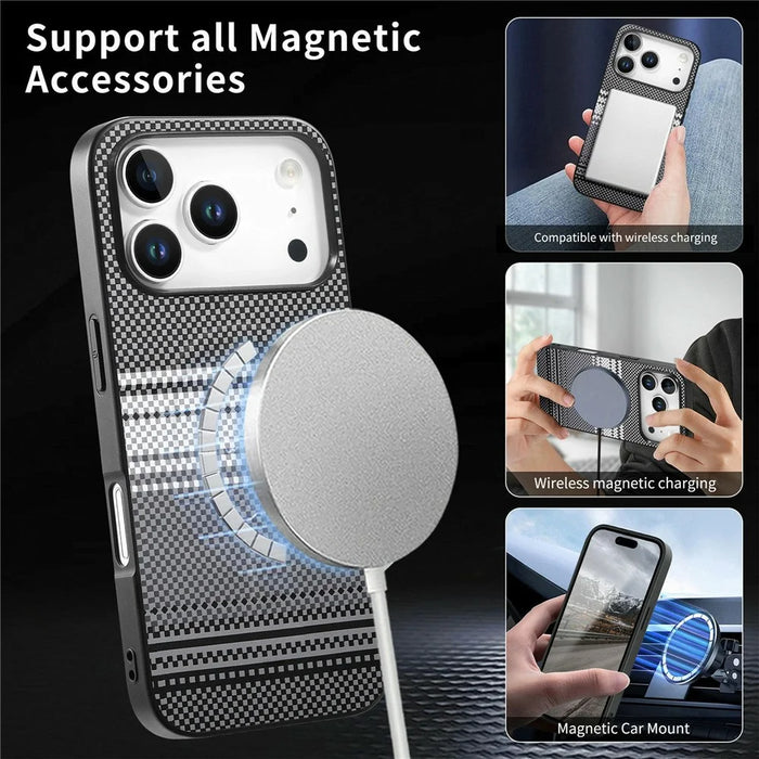 For iPhone 18 Pro / 17 Pro Magnetic Case PU Leather + PC + TPU Gradient Phone Cover - Black - 6