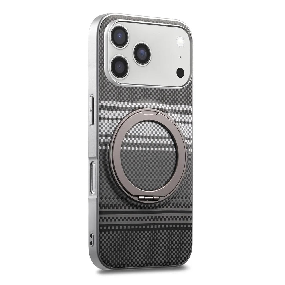For iPhone 18 Pro Max / 17 Pro Max Case Magnetic Kickstand PU Leather + PC + TPU Gradient Phone Cover - Black - 2