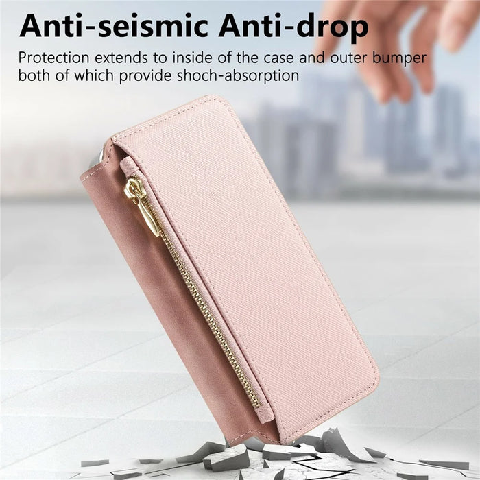 For Samsung Galaxy S26 Ultra Magnetic Case Detachable 2 in 1 Flip Wallet Leather Phone Cover with Suction Cup - Pink - 7