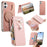 For Samsung Galaxy A07 4G Magnetic Case Detachable 2 in 1 Flip Wallet Leather Phone Cover with Suction Cup - Pink - 1