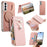 For Samsung Galaxy A17 5G  /  A17 4G Magnetic Case Detachable 2 in 1 Flip Wallet Leather Phone Cover with Suction Cup - Pink - 1