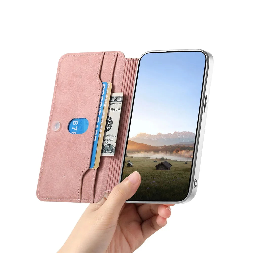 For Samsung Galaxy S26 Magnetic Case Detachable 2 in 1 Flip Wallet Leather Phone Cover with Suction Cup - Pink - 3