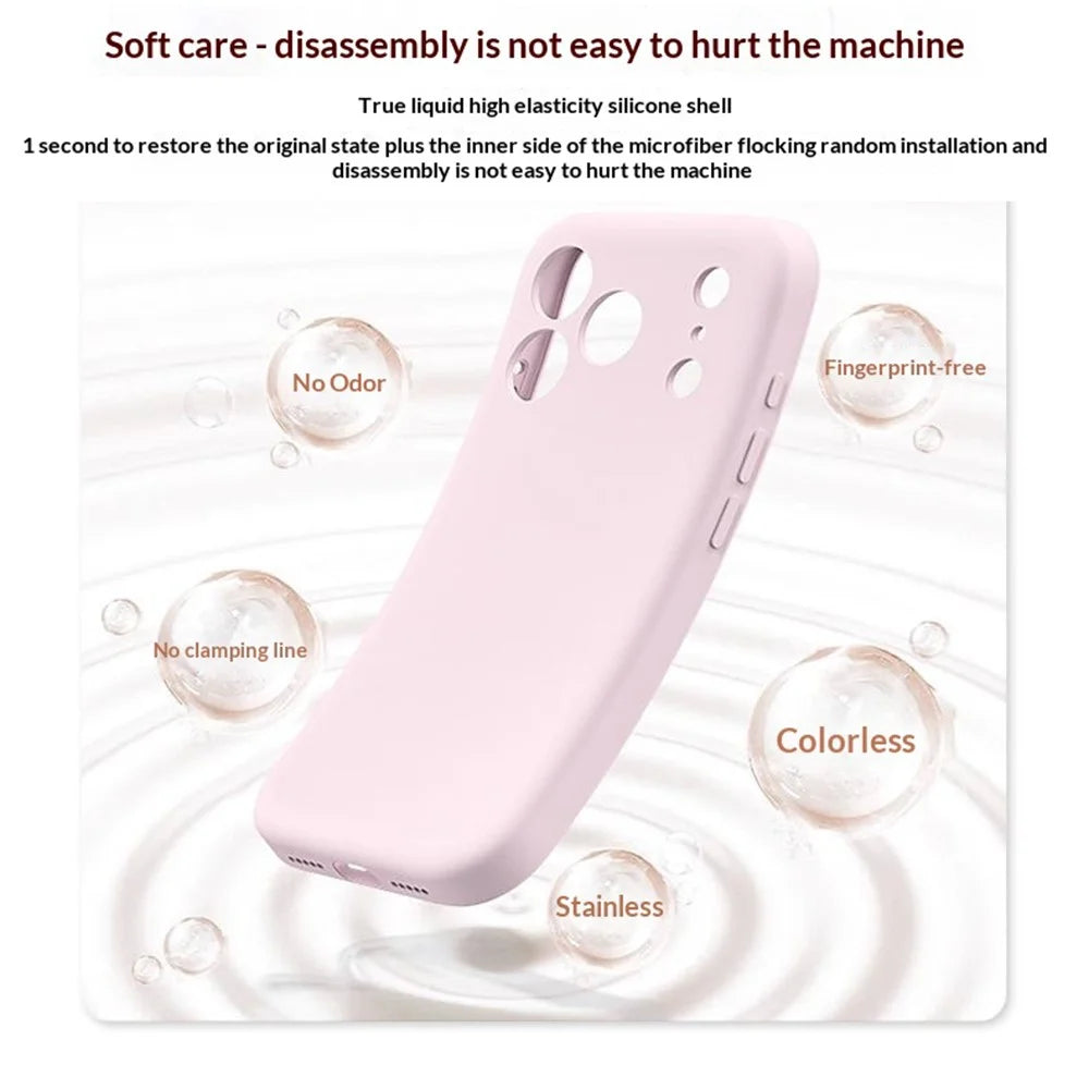 For iPhone 18 Pro Max / 17 Pro Max Liquid Silicone Case Ultra Thin Skin Touch Shockproof Protection Phone Cover - Cherry - 5